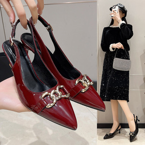 Nouvelles <span class=keywords><strong>sandales</strong></span> à talons hauts pointus pour femmes, <span class=keywords><strong>grande</strong></span> taille, tendance, pour le commerce transfrontalier Europe et Amérique - Product Image 2