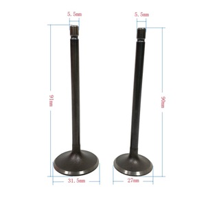 วาล์วมอเตอร์ไซค์แบบก้านยาว 91/90 มม., อะไหล่วาล์วไอดีไอเสียเครื่องยนต์มอเตอร์ไซค์สำหรับ ZONGSHEN CG200 ZS200 - Product Image 2