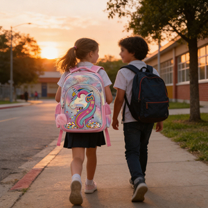 Zaino Scolastico per Bambine con <span class=keywords><strong>Unicorno</strong></span>, <span class=keywords><strong>Borsa</strong></span> Personalizzata con Cartoni Animati per Bambini delle Scuole Elementari, Zaino con Pompon - Product Image 4
