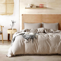 Literie égyptienne de couleur personnalisée, douce et écologique, couette à rayures en satin, ensemble de draps d'hôtel