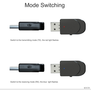 KN330 USB <span class=keywords><strong>Bluetooth</strong></span> 5,0 transmisor receptor de BT 3,5mm AUX <span class=keywords><strong>Jack</strong></span> 3 en 1 estéreo de música Audio inalámbrico adaptador <span class=keywords><strong>Bluetooth</strong></span> para TV Coche - Product Image 6