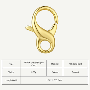 Vfook Biểu Tượng Tùy Chỉnh Xoắn Thiết Kế Đặc Biệt Đồ Trang Sức Clasp Bất Rắn Vàng 14K 18K Vòng Cổ Vòng Đeo Tay Làm Phụ Kiện DIY Clasp - Product Image 2