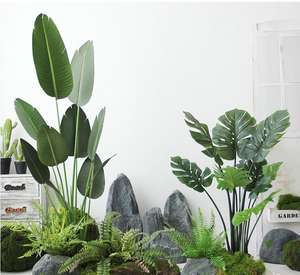 Árboles Artificiales Decorativos, Planta Artificial de Canna del Viajero Blanca, Decoración de Pared Verde, Gran Cobertizo de Jardín, Tronco de Árbol Artificial - Product Image 4