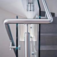 Tuyau réglable en acier inoxydable 304 316, garde-corps en verre, balustrade intérieure et extérieure ronde, support de support