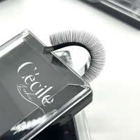 Plateaux d'extensions de cils en vison mat effet velours volume Private Label 0.05 0.07 LC CC D Curl Noir Mat Cachemire Fournisseur