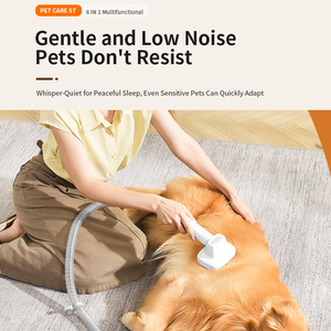 Tondeuse à poils pour animaux de compagnie en gros avec aspiration, faible bruit, kit de toilettage pour chats et chiens avec 5 outils de toilettage - Product Image 6