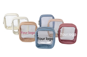 กระเป๋าเครื่องสำอางใสแบบพกพาสำหรับผู้หญิง ฤดูร้อน เป็นมิตรกับสิ่งแวดล้อม ขนาดใหญ่ จุของได้เยอะ กันน้ำ ผลิตจาก PVC ไนลอน รับผลิตตามแบบ - Product Image 3