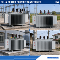 Transformateur de distribution triphasé entièrement scellé immergé dans l'huile 50-2500 kVA sans conservateur pour système de réseau électrique urbain