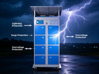 Station de remplacement de batteries de qualité commerciale à 8 emplacements, étanche IP54, casier de recharge extérieur pour batteries, avec système d'extinction d'incendie pour trottinettes