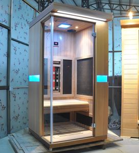 SS-100G Sauna a Infrarossi Individuale in Cedro a Spettro Completo con Terapia a Basso EMF, Riscaldatore, Pannello di Controllo in Hemlock per Vapore Secco e Benessere - Product Image 5