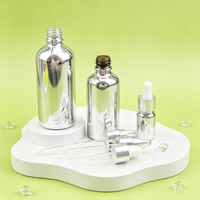 Flacons en verre électroplaqués or et argent, vides et rechargeables, pour huiles essentielles et parfums, avec bouchon à vis, 15ml, 30ml, 1oz, 60ml, 2oz