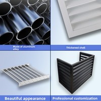 Cache extérieur de climatiseur à persiennes en alliage d'aluminium, étanche à la pluie, pour montage mural, taille personnalisée en usine, tube carré