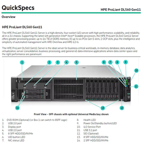 เซิร์ฟเวอร์แร็ค Proliant D L380 Gen11 ขายดี H Pe D L380 Gen11 เซิร์ฟเวอร์แร็ค - Product Image 3