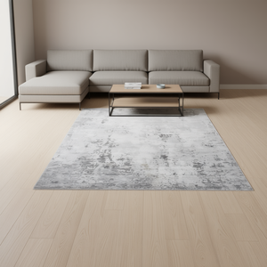 Tappeto astratto Loom Luxe 5x7 rettangolare color avorio, stile Loxe, anti-pelo, per soggiorno, camera da letto, sala da pranzo, ufficio. - Product Image 2