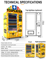 Distributeur automatique de tatouages temporaires personnalisés pour modèles de voitures, distributeur automatique de cartes à collectionner avec écran tactile et publicités classiques pour centres commerciaux