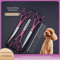 Ensemble de ciseaux de toilettage pour animaux de compagnie en acier inoxydable à double extrémité, ciseaux courbes pour la coupe du poils des chiens, articles les plus vendus