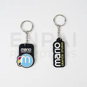 Tùy chỉnh chất lượng cao PVC Keychain Logo mềm cao su Móc chìa khóa Silicone Keyring cao su cá nhân 2D tùy chỉnh móc chìa khóa