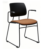 Chaise de conférence moderne empilable multifonctionnelle avec dossier à bascule 3 positions, réglable et confortable, en acier, pour bureau commercial