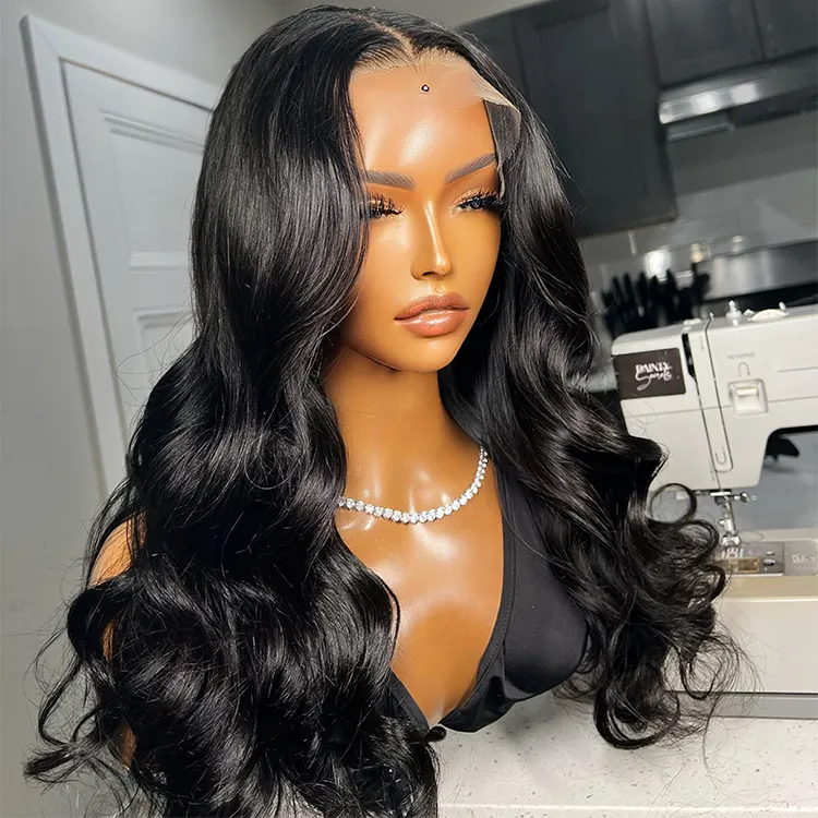 Custom Colour Bang Light Brown Hd 3d Human Hair Wigs With Bangs Transparent Pre Plucked Unprocessed Brazilian Hair Wigs