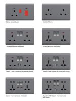 Prise murale industrielle personnalisable 1 poste 13A/16A/15A avec ports USB, certifiée CE ROHS FCC, pour usage domestique, en plastique, IP21