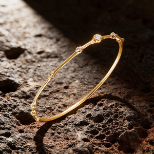 CUSTOM 9K/10K/14K/18K <b>SOLID</b> <b>GOLD</b> LAB GROWN CVD IGI/HPHT DIAMOND CLASSIC ENGAGEMENT PARTY <b>BANGLE</b> for MEN & WOMEN - Product Image 2