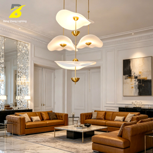 Lustre suspendu pour projet hôtelier, décoration artistique, avec LED et contrôle par application, luminaire de plafond vertical créatif flottant - Product Image 4
