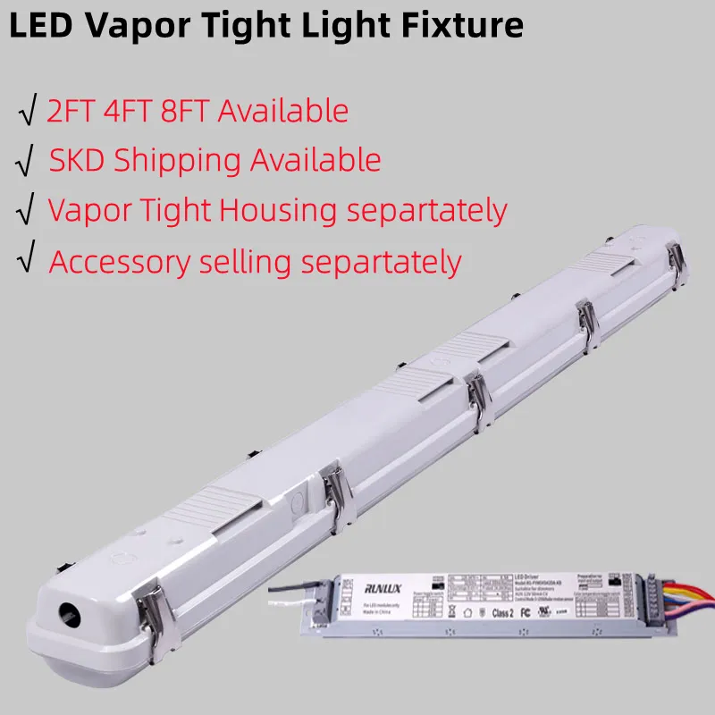 SKD Shipment 4FT Led Vapot Tight Linear Tri-proof Storage Light Fixture Housing