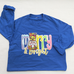 2025 Mới Tùy Chỉnh Cá Nhân Vui Vẻ Giáng Sinh Long Lanh Lớn Đầy Màu Sắc <span class=keywords><strong>Sequin</strong></span> Thêu Thư Sắt Trên Các Bản Vá Lỗi Cho Quần Áo - Product Image 6