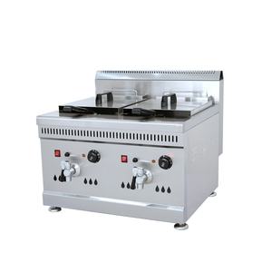 مقلاة كبيرة السعة تعمل بالغاز الطبيعي أو غاز البترول المسال سعة 12 لتر + 12 لتر مع نظام تصفية الزيت وخزانين - Product Image 1