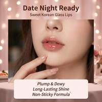 Gloss à lèvres volumateur effet brillant au lait de perle, style coréen, longue tenue, bio, avec mini emballage personnalisé mignon pour le maquillage quotidien