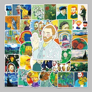 50 cái chất lượng cao tươi nghệ thuật đơn giản cá tính tự nhiên <span class=keywords><strong>Vincent</strong></span> willem Van Gogh Sticker máy tính xách tay hành lý máy tính để bàn Sticker - Product Image 1