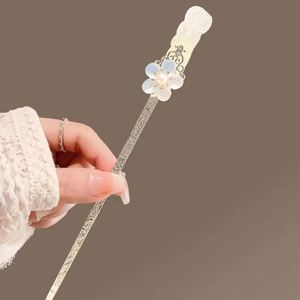 Horquilla de estilo antiguo tallada para mujer, moderna, para la parte posterior de la cabeza, con diseño floral de metal, tipo Hanfu Step Shake Pan - Product Image 4