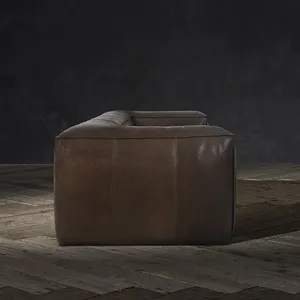 Faddish Antique Style Top Leather Sofa Multi-Seat Leather Sofa Set Living Room