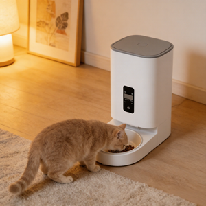 Tierbedarfsprodukte 4L Zeitgesteuerter Automatischer Hundefutterspender mit Getreideausgabe - Product Image 1