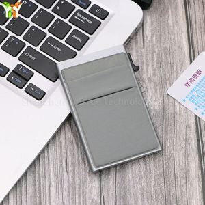 Minimalist Slim <b>Metal</b> <b>Wallet</b> With Button Closure Rfid Blocking Lycra Pocket for Id and Money Credit Card Holder - Product Image 5