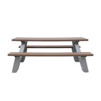 Table de pique-nique en bois en plastique recyclé 6 pieds 8 pieds avec banc restaurant table et chaise extérieures pour événement