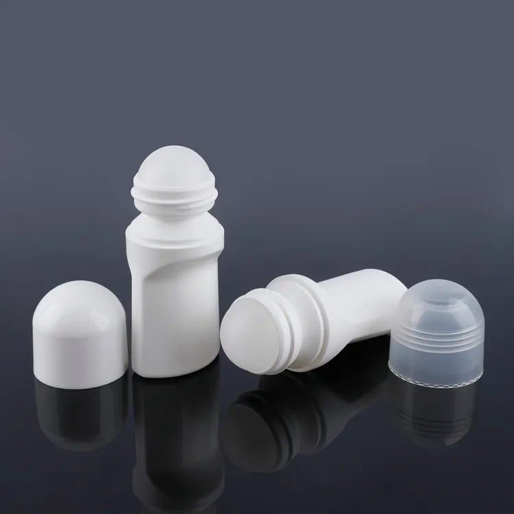 Fabrication de bouteilles de déodorant en plastique écologique pcr 75ml boule diamètre 35.56mm vide blanc luxe roll on bouteille