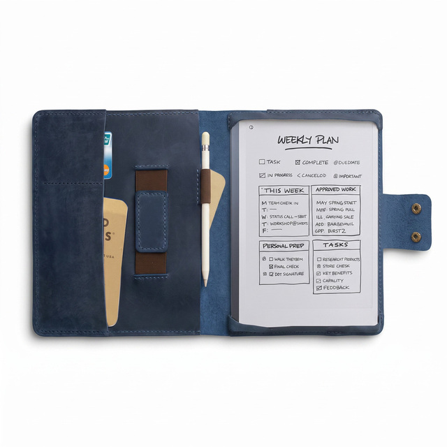 Onyx Boox Note Air 5C 10.3 Case Custom OEM Manufacturer PU Leather Folio Cover with Card Slot & Pen Holder Deep Customization