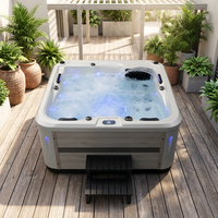 Baignoire Spa Moderne en Acrylique à Commande Balboa avec 40 Jets, Autoportante, Extérieure, pour 4 Personnes, avec Ozone, Idéale pour Hôtels