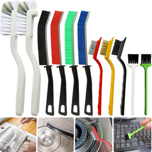 Kit de brosses de nettoyage multi-usages pour les fentes, 11 pièces, brosses à poils durs pour nettoyer en profondeur les coins étroits et les joints de carrelage - Product Image 1