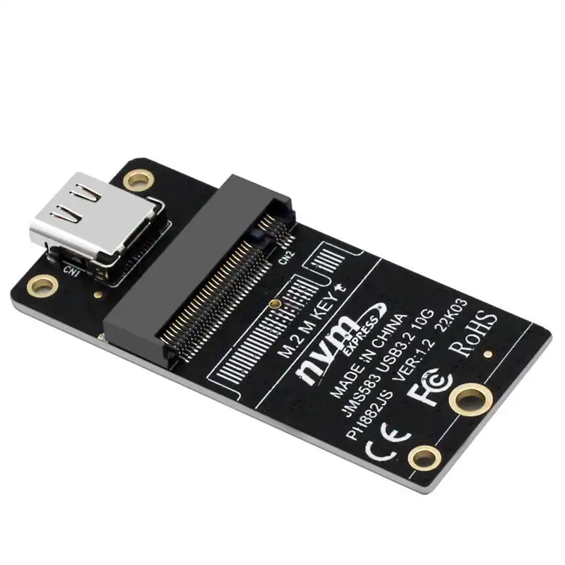 NVME M.2 a Tipo-C HDD Caja Interposer Board JMS583 Master Chip USB3.2 10Gbps Caja de disco duro Adaptador Soporte de tarjeta 2230