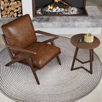 Chaise de loisirs nordique en bois massif bjflamingo Chaise de loisirs Fauteuil à cadre en bois