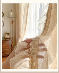 Trọng lượng nhẹ chất lượng cao thanh lịch ren thêu rèm cửa sang trọng và vải tuyn Rèm bán buôn cho phòng khách - Product Image 3