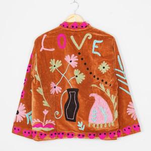 Custom <b>Women</b> Velvet Suzani Jacket Handcrafted Embroidered Bohemian Ethnic Luxury Vintage Floral Fashion <b>Coat</b> Wholesale - Product Image 5