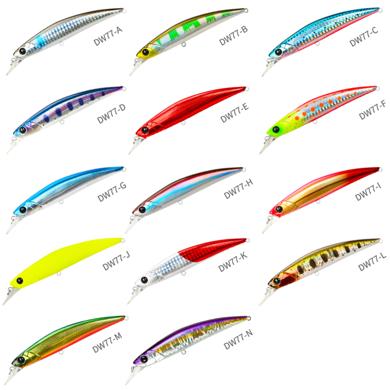 TSURINOYA Fishing Lures DW77 - Super Long Shot Minnows