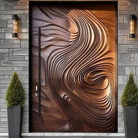 Portes pivotantes d'entrée de villa de luxe moderne, isolation acoustique, alliage d'aluminium, ouverture à battant en bois, surface finie GAAS DS-PD913 5