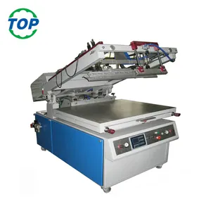 Semi automatic flat silk screen printing machine with oblique arm system