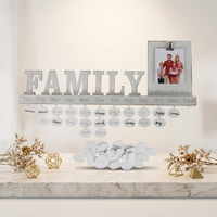 Plaque en bois gravée avec lettres peintes – Décoration réutilisable pour célébrations familiales et rappels d'anniversaire