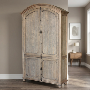 Antique Traditional Mahogany <b>Armoire</b> Solid Wood Wardrobe Adjustable Height Customized Size Apartment Bedroom Hotel Living Room - Product Image 3