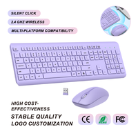 Ensemble clavier et souris sans fil Slim Mini 2.4G, 106 touches, ergonomique, étanche, multi-touches, anti-ghosting pour ordinateur portable PC